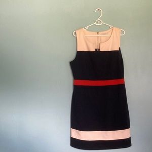 41 Hawthorn Sleeveless Dress XL, Navy with Cream and Red Accents